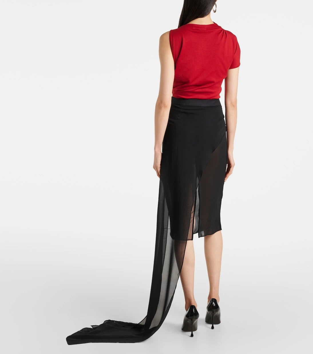Didu - Draped chiffon midi skirt