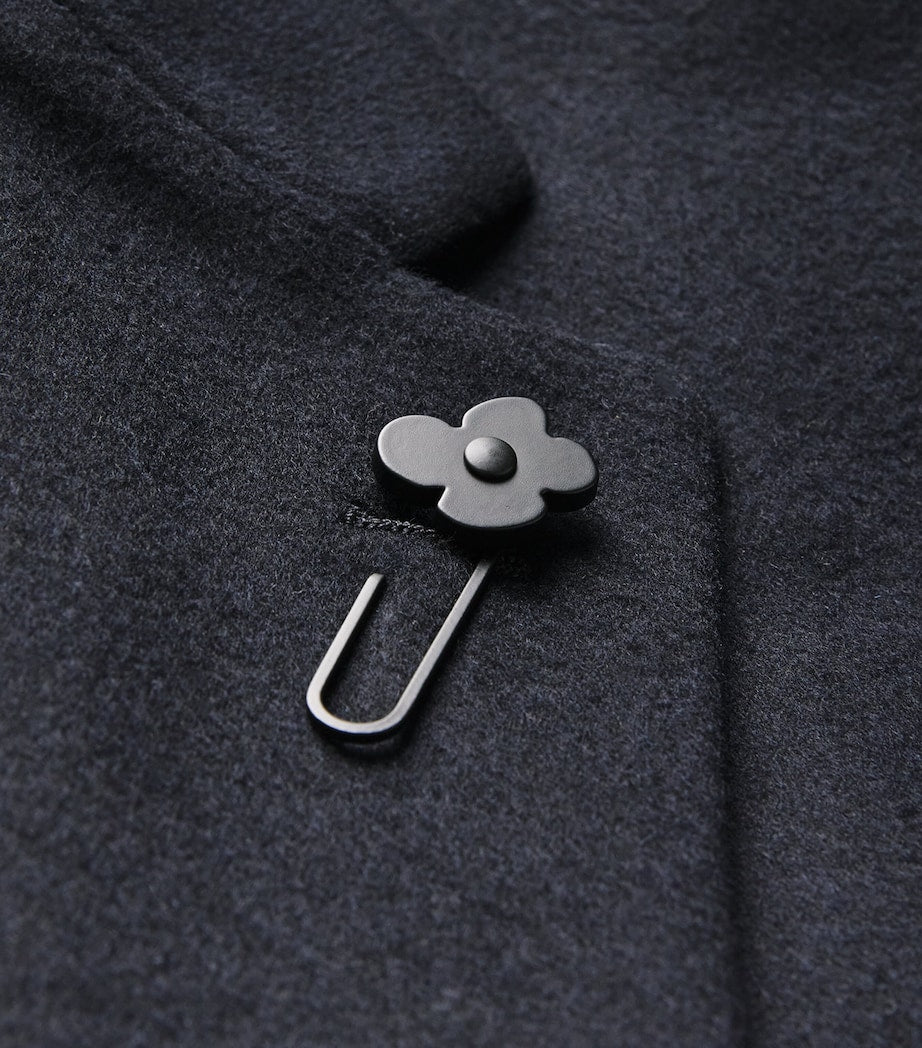 Navy Virgin Wool Overcoat