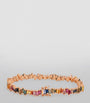 Rose Gold and Rainbow Sapphire Bold Tennis Bracelet