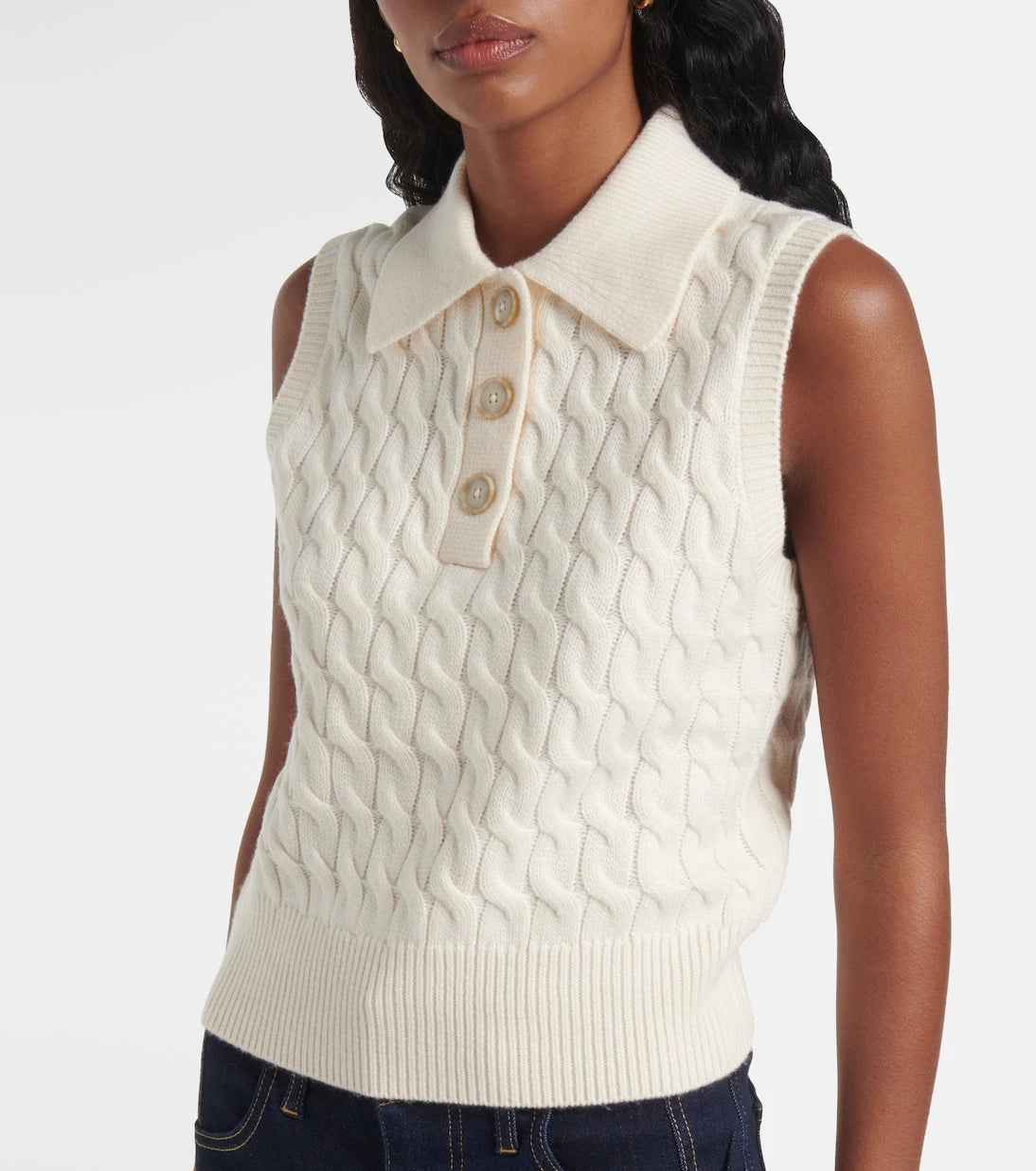 Frame - The Cable Polo wool sweater vest