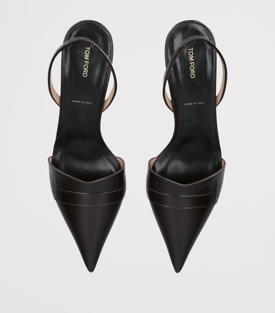 Brown Leather Eva Slingback Pumps 55