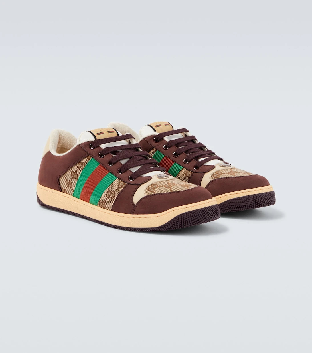 Gucci - Screener GG Canvas and suede sneakers