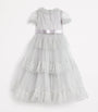 Jenny Packham Kids Silver Tulle Teardrop Dress (6-12 Years)