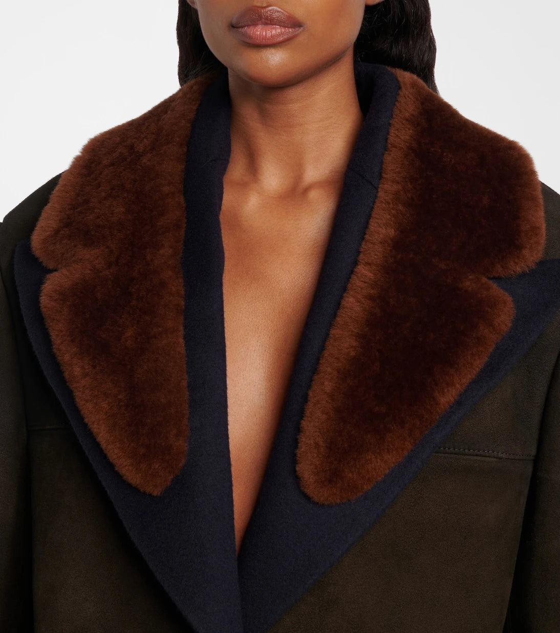 Prada - Shearling-trimmed suede jacket
