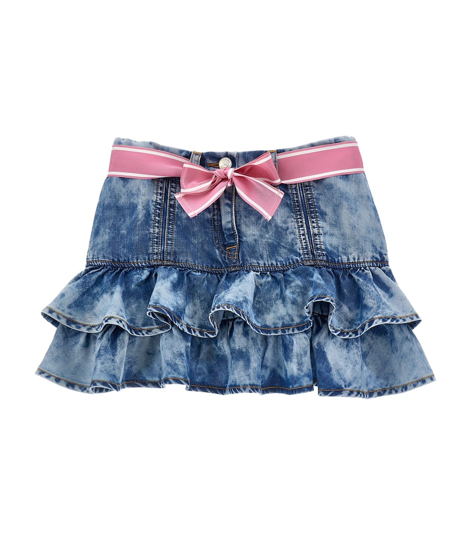 Chambray Bow-Detail Skirt (2-12 Years)