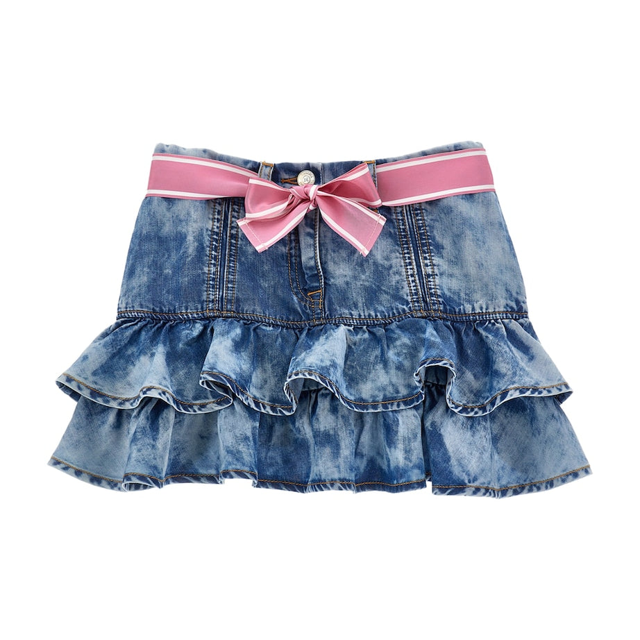 Chambray Bow-Detail Skirt (2-12 Years)
