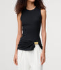 LOEWE Black Cotton Draped Tank Top