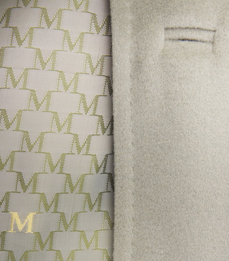 Green Wool Double-Breasted Trench Coat