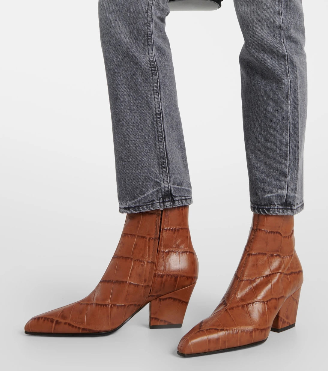 Paris Texas - Jane croc-effect leather knee-high boots