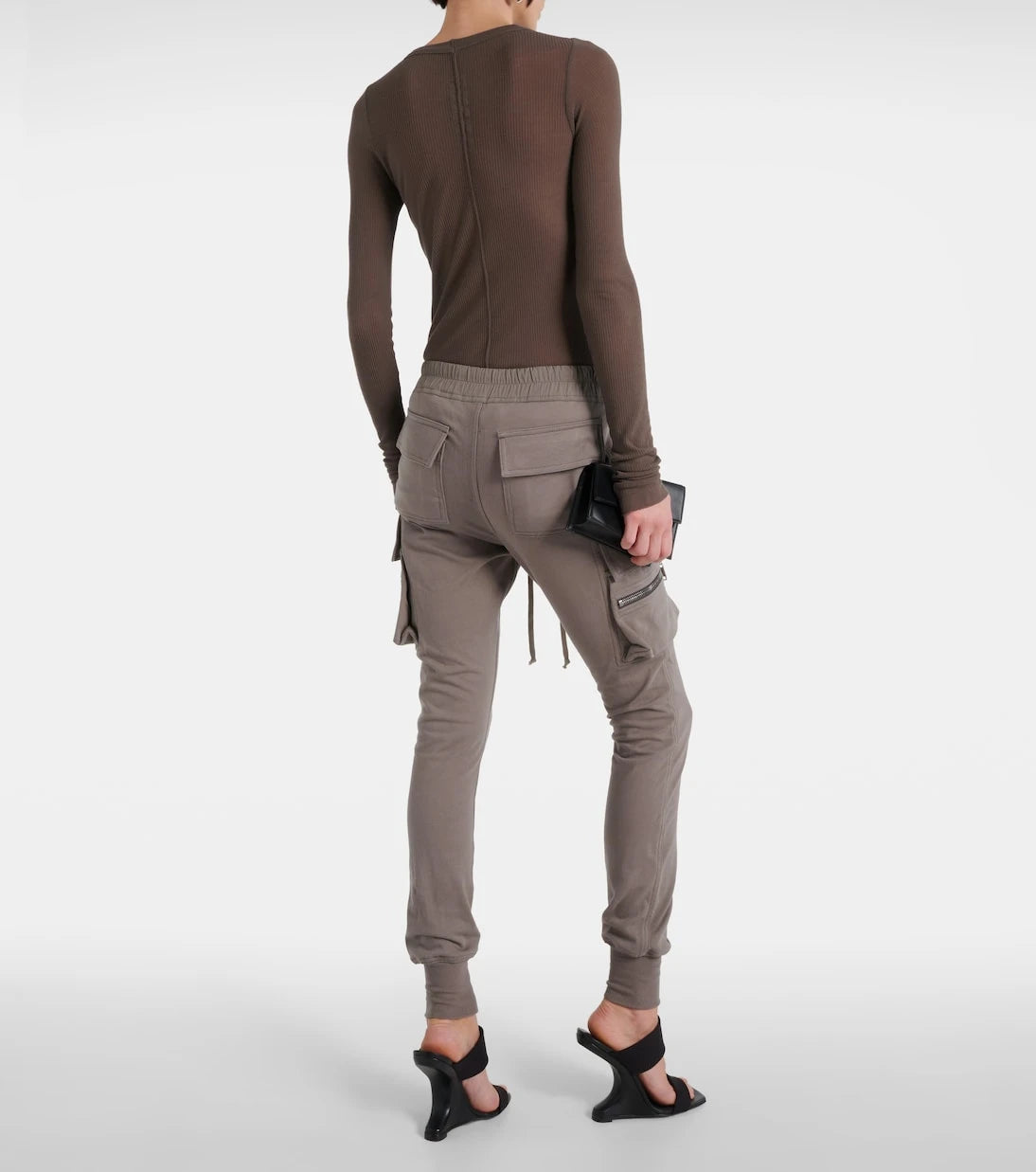 Rick Owens - High-rise cotton skinny cargo pants