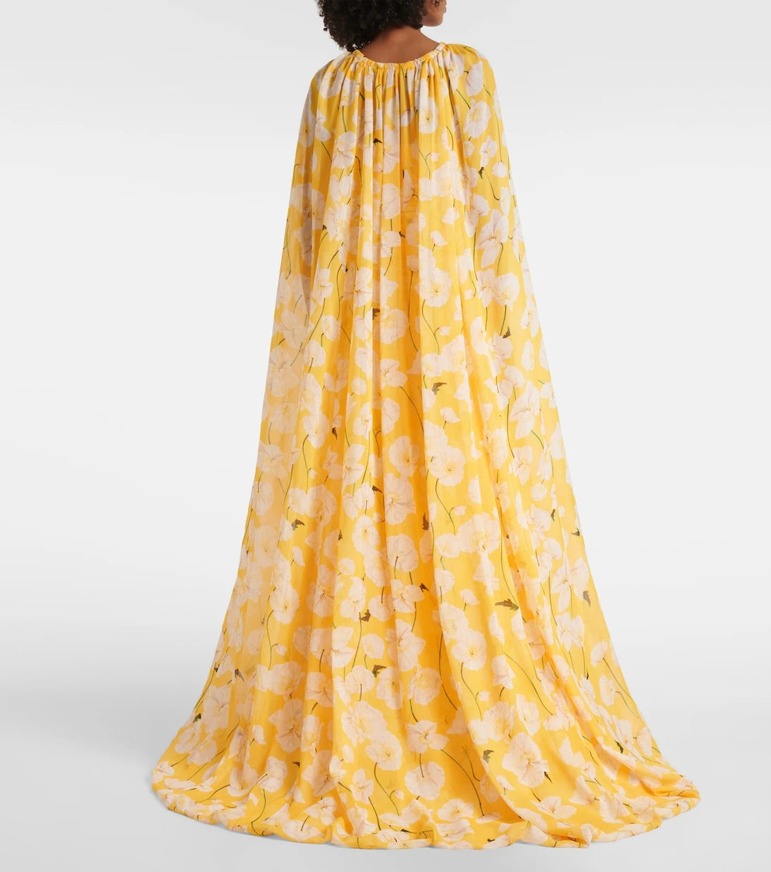 Carolina Herrera - Gathered caped silk gown