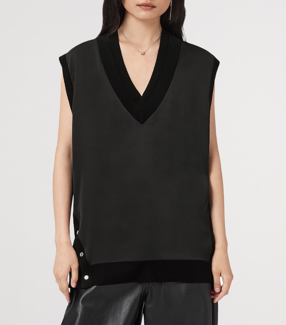 Jersey Studded Bern Tank Top BLACK