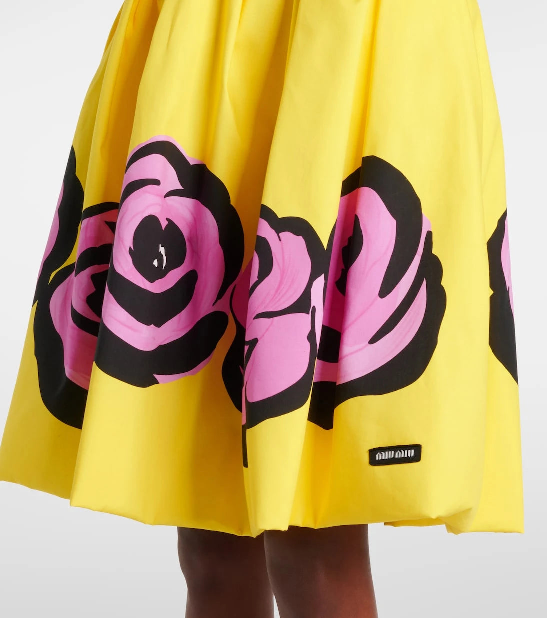 Miu Miu - Floral poplin and jersey midi skirt