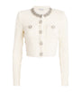 Self-Portrait Ivory Bouclé Embellished Cardigan
