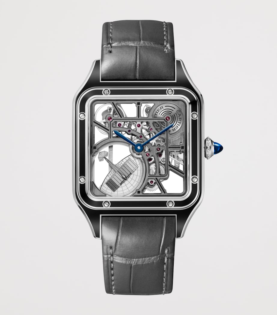 Large Steel Santos-Dumont Skeleton Watch 43.5mm