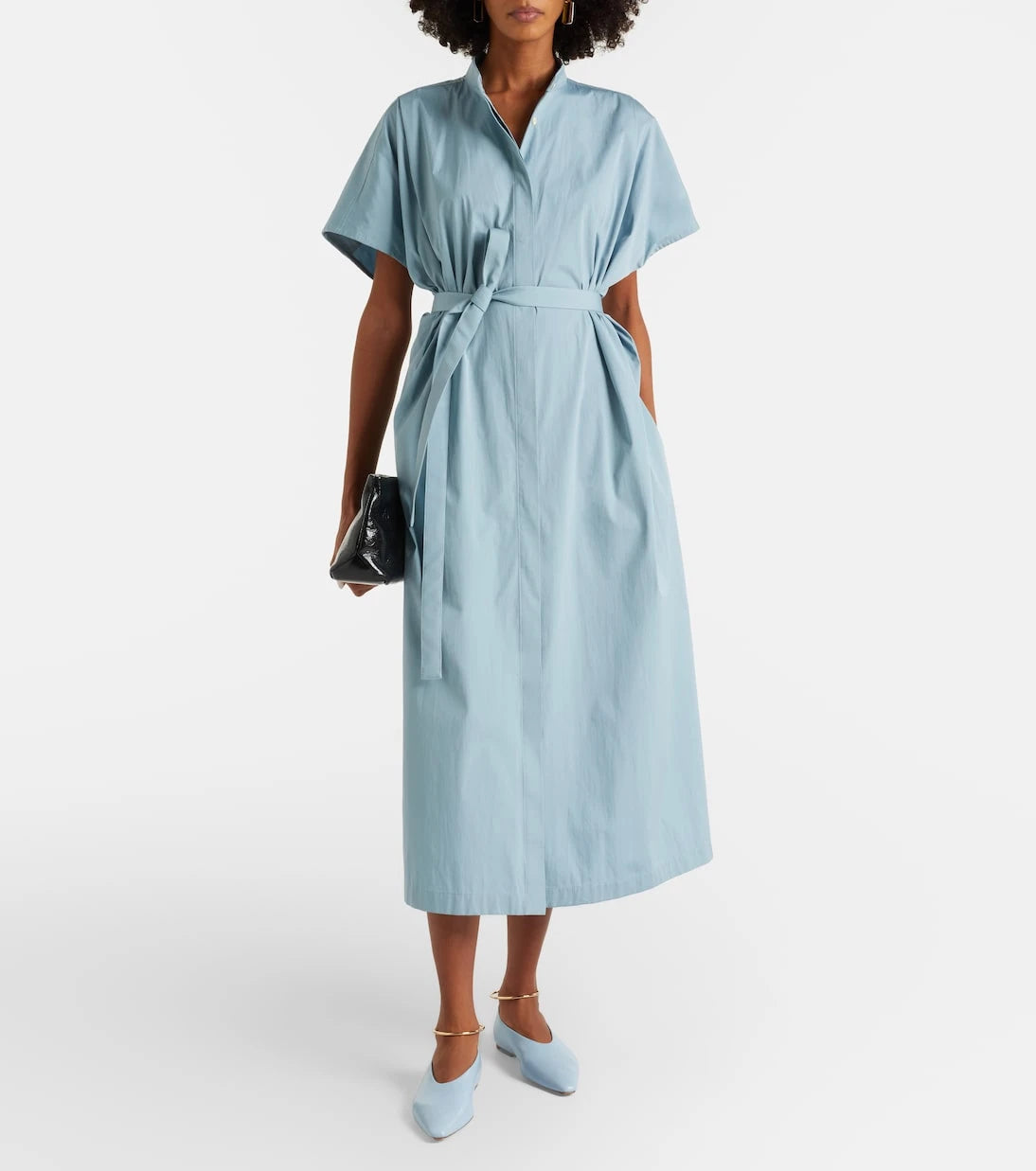 Jil Sander - Belted cotton poplin shirt dress