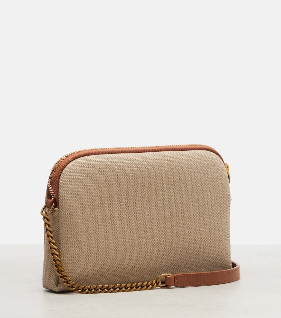 Saint Laurent - Gaby leather-trimmed canvas crossbody bag