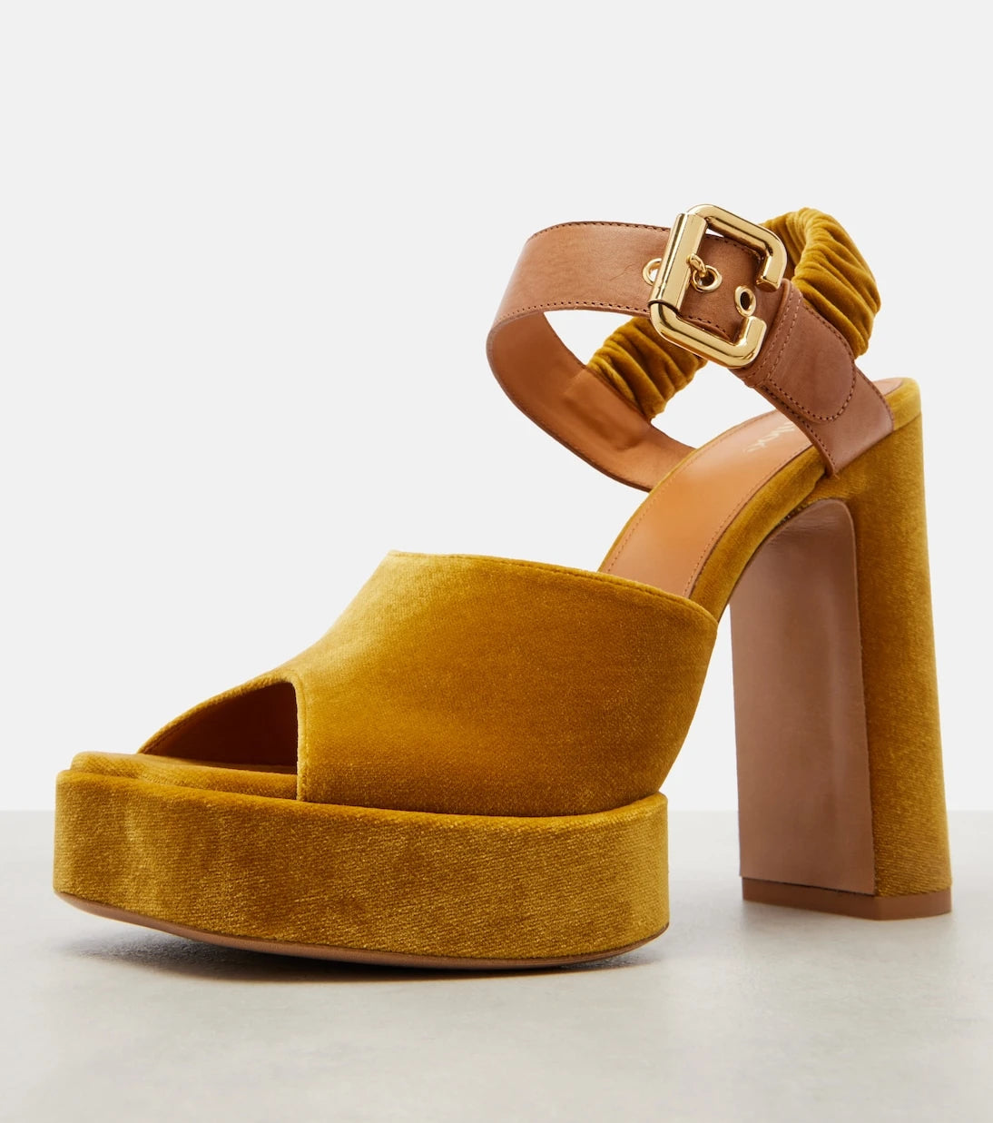 Chloé - Aria 95 velvet platform sandals