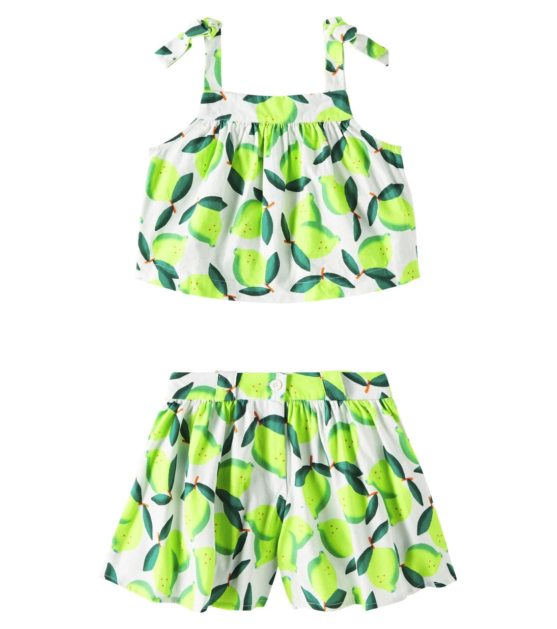 Fábula - Printed cotton top and shorts set