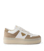 Prada Neutral Nappa Leather Downtown Sneakers