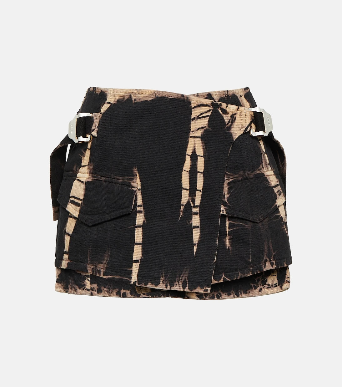 Dion Lee - Tie-dye denim wrap miniskirt