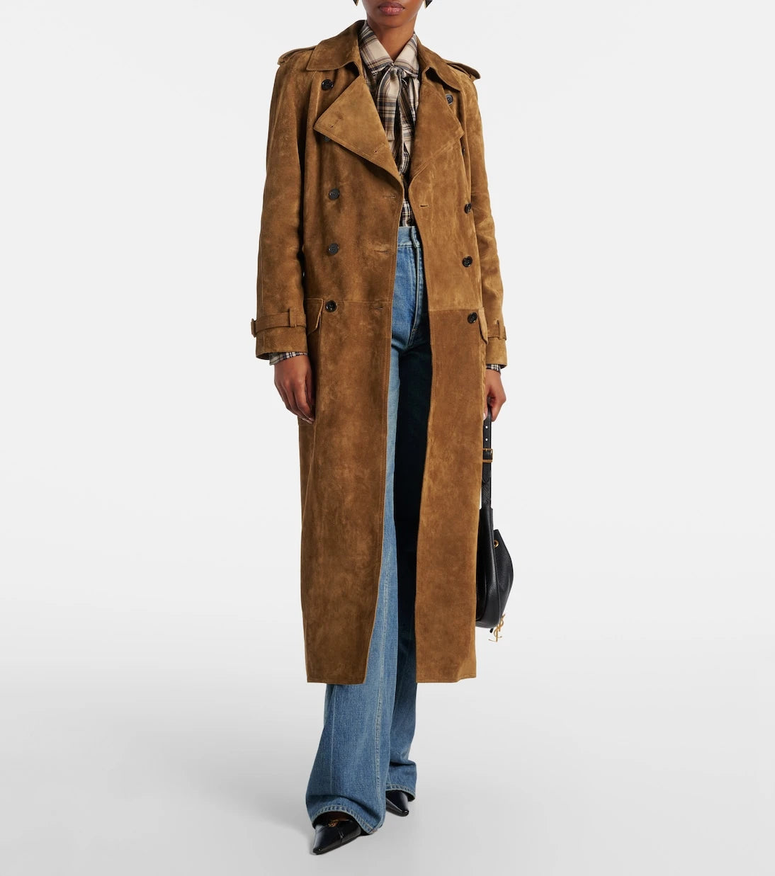 Saint Laurent - Suede trench coat