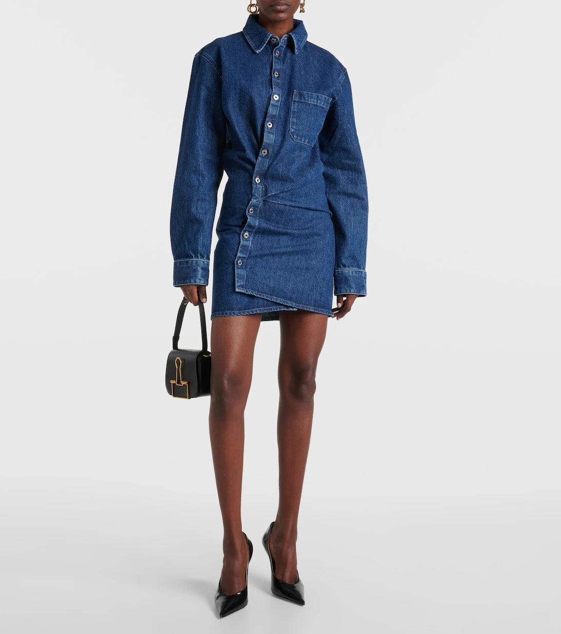 Off-White - Asymmetric denim shirt dress