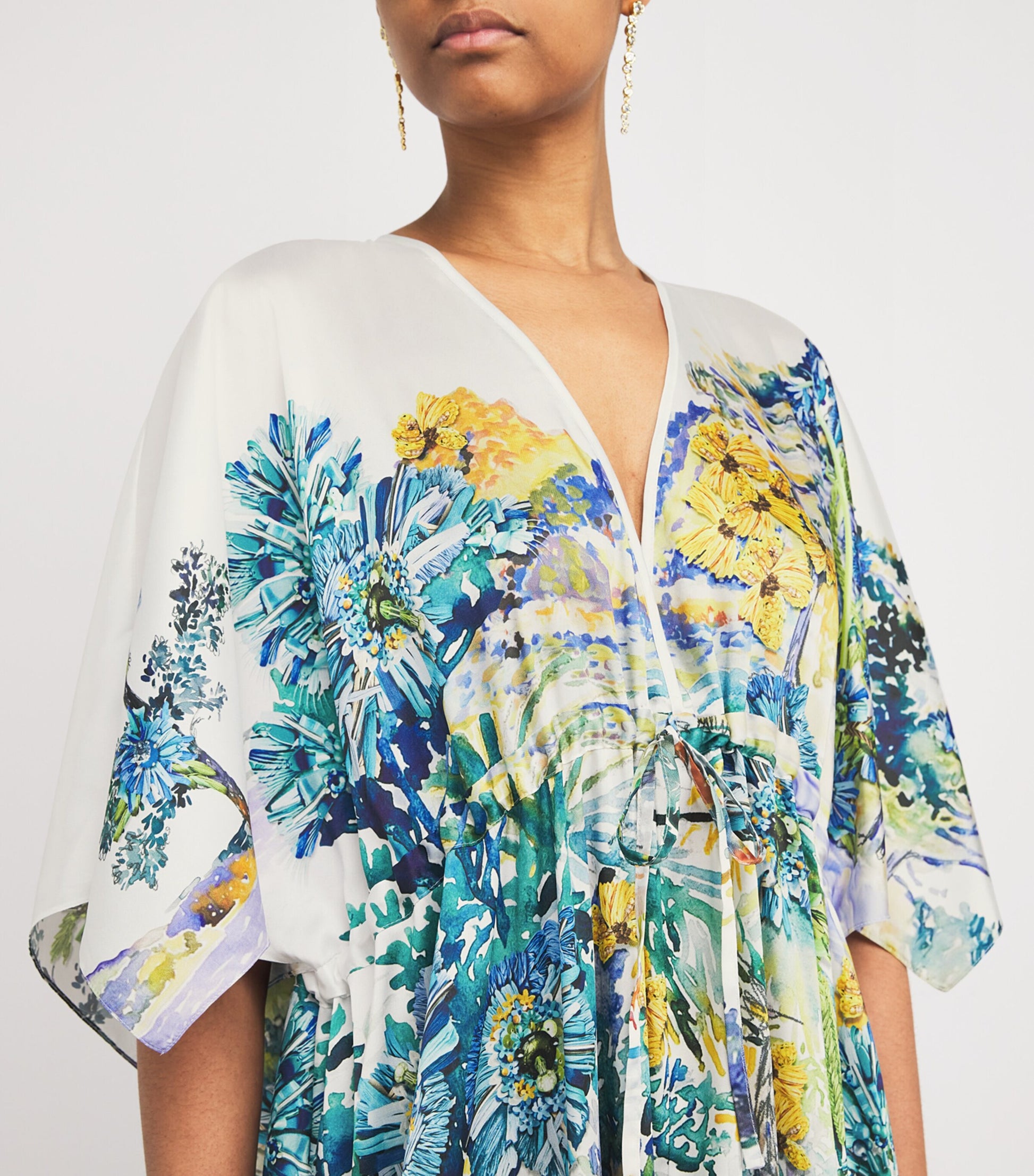 Multi Satin Tie-Waist Taormina Kaftan