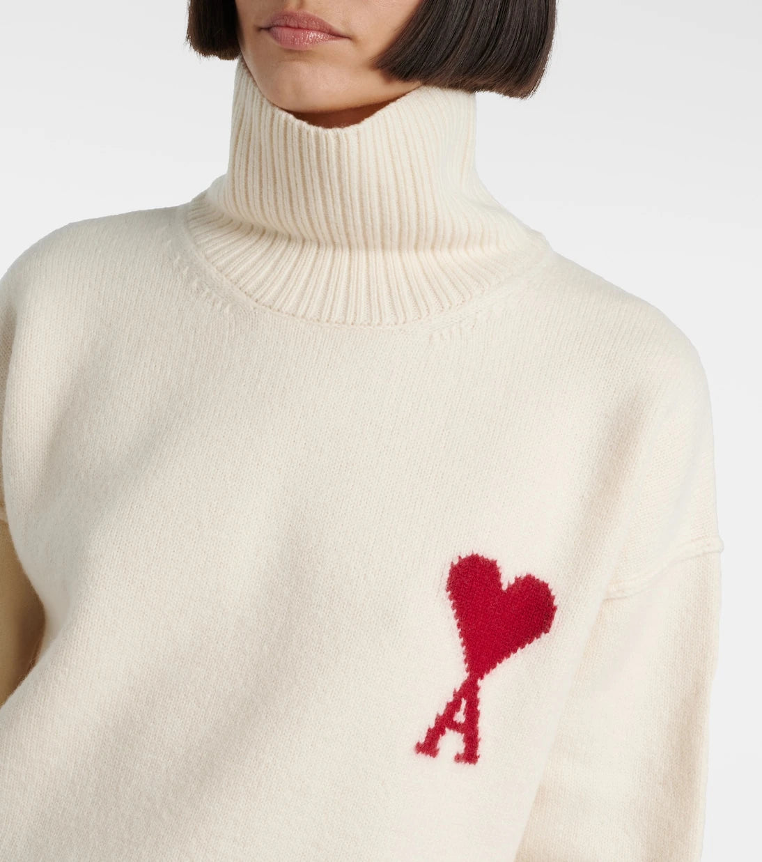Ami Paris - Ami de Cœur virgin wool turtleneck sweater