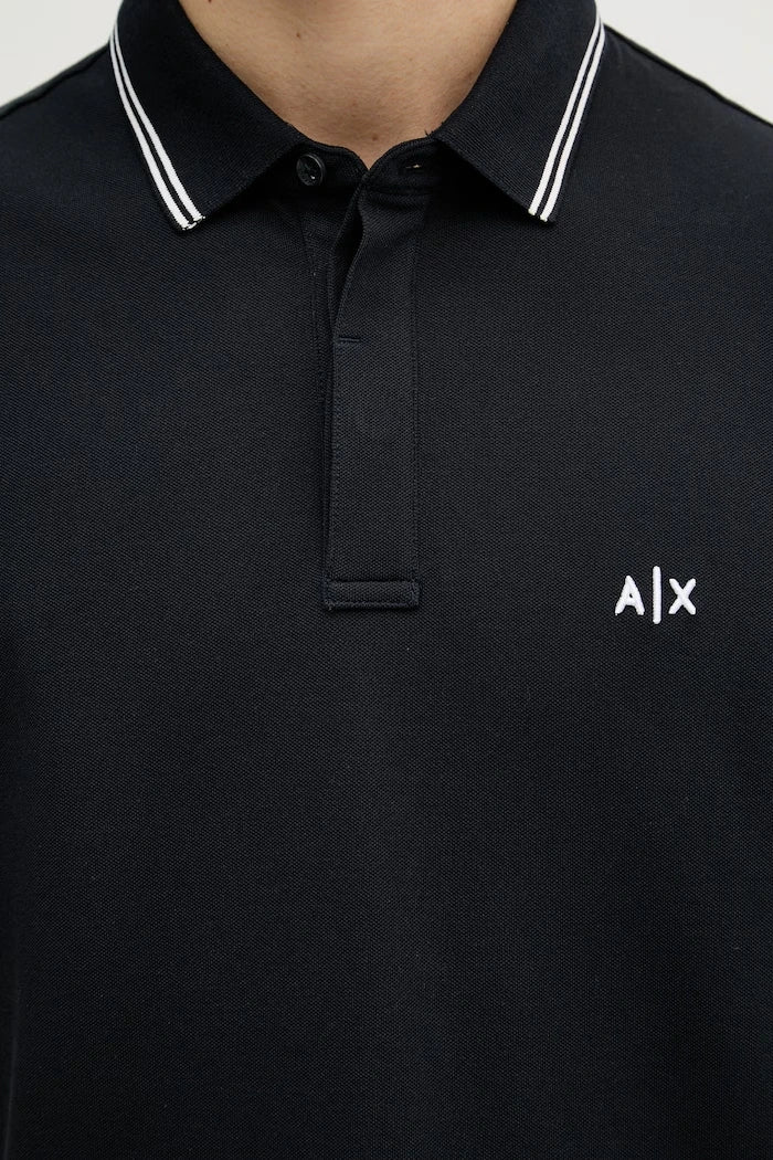 Armani Exchange yakalı erkek pamuklu elastan tişört
