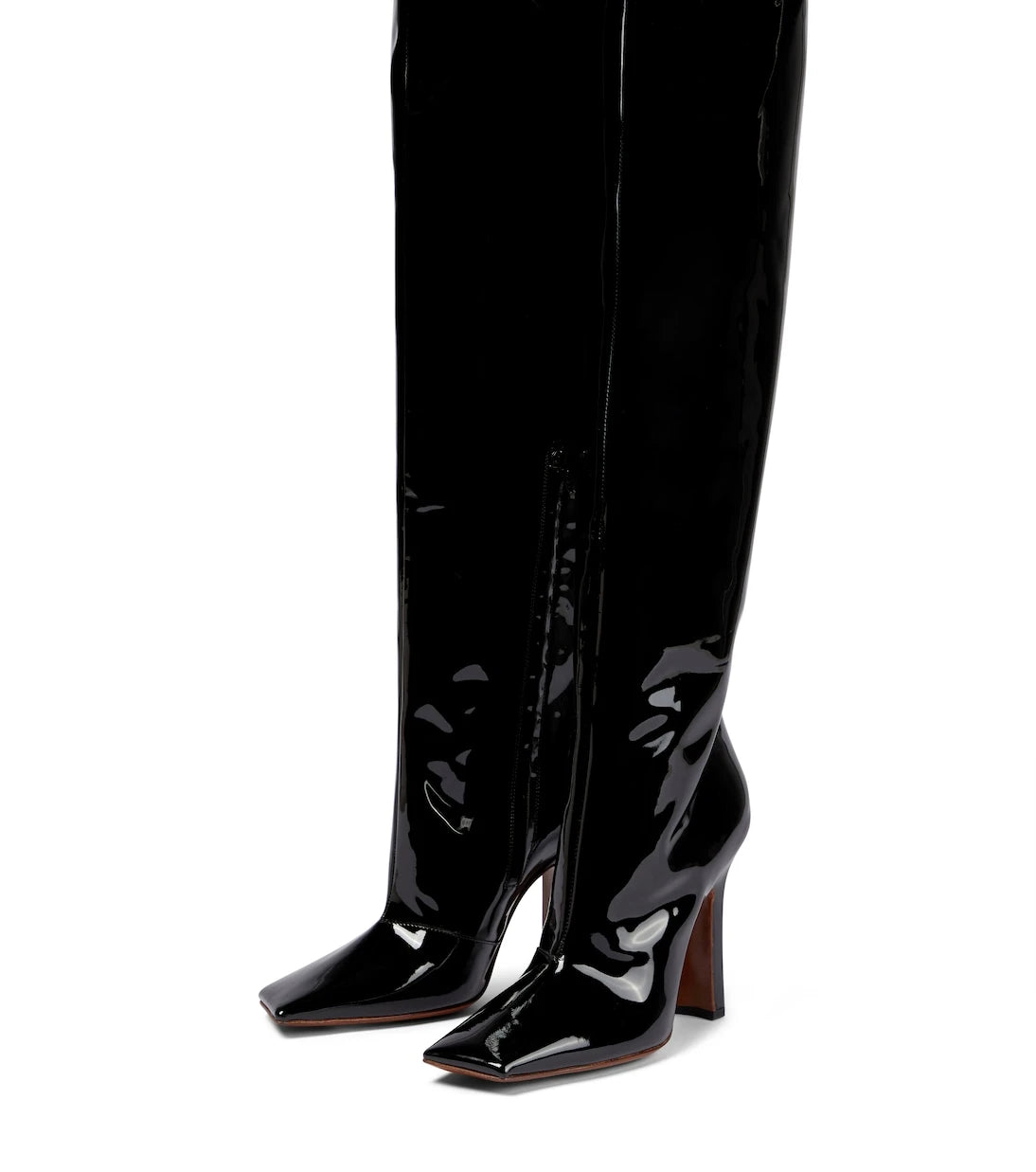 Vetements - Boomerang leather over-the-knee boots