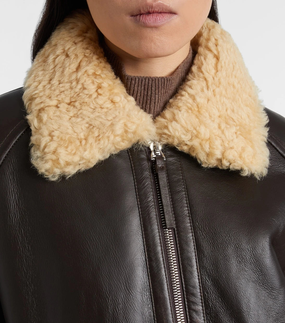 Jacquemus - Bombardier shearling-trimmed leather bomber jacket
