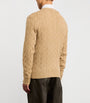 Ralph Lauren Purple Label Beige Cashmere Cable-Knit Sweater