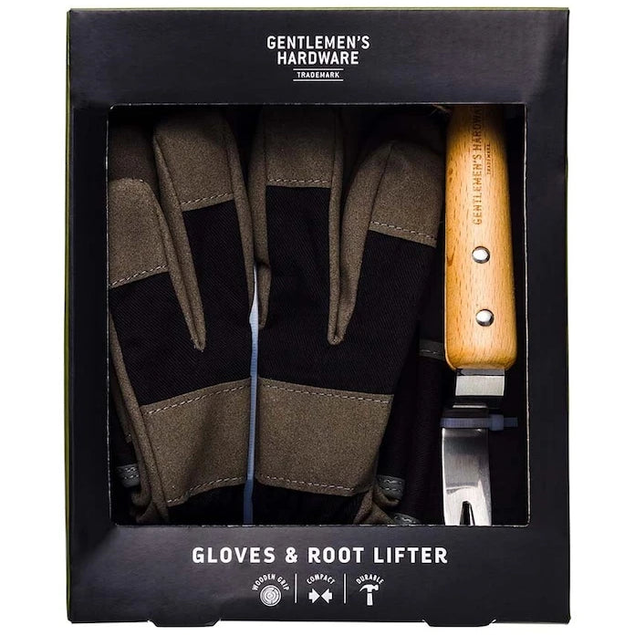 Градинарски комплект Gentlemen's Hardware Leather Gloves & Root Lifter (2 броя)