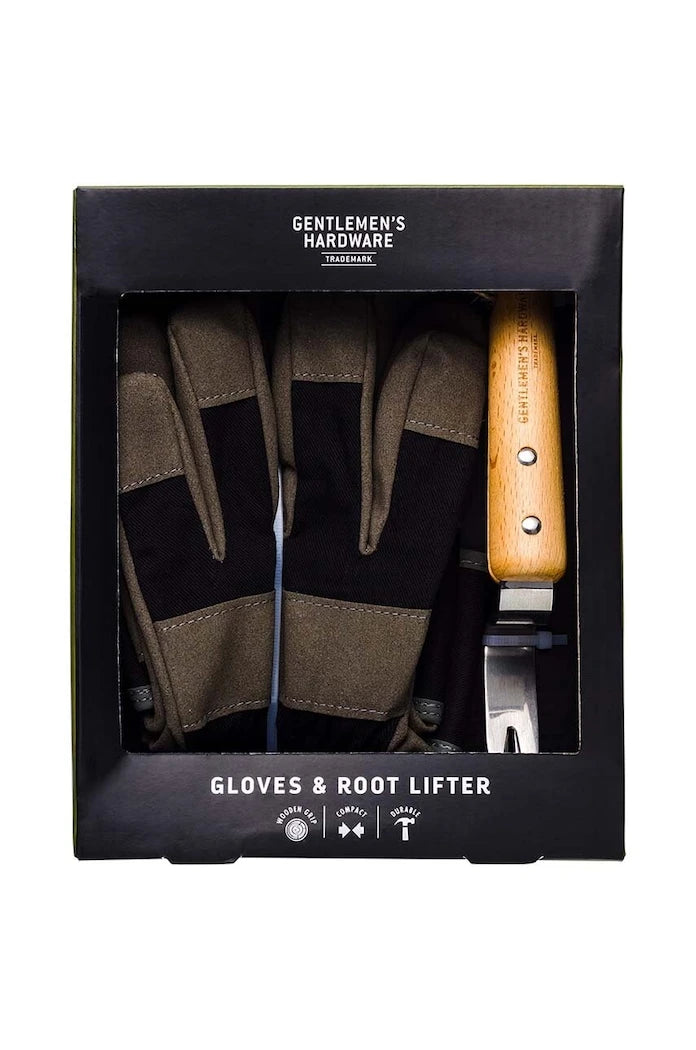 Градинарски комплект Gentlemen's Hardware Leather Gloves & Root Lifter (2 броя)