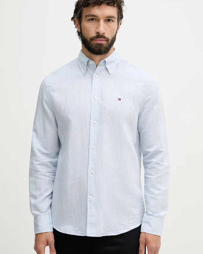 Tommy Hilfiger Erkek Gömlek, Keten Karışımlı
