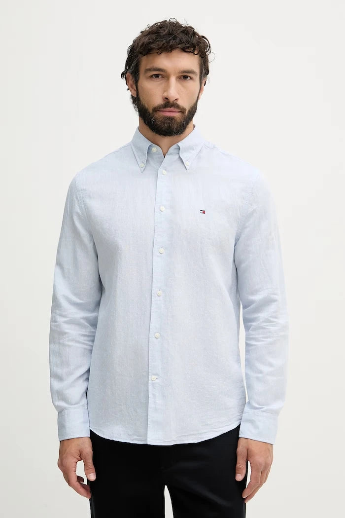 Tommy Hilfiger Erkek Gömlek, Keten Karışımlı