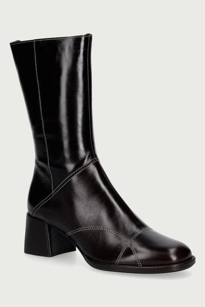 Diz altı kadın deri çizmeler Espresso calf /brown heel 86