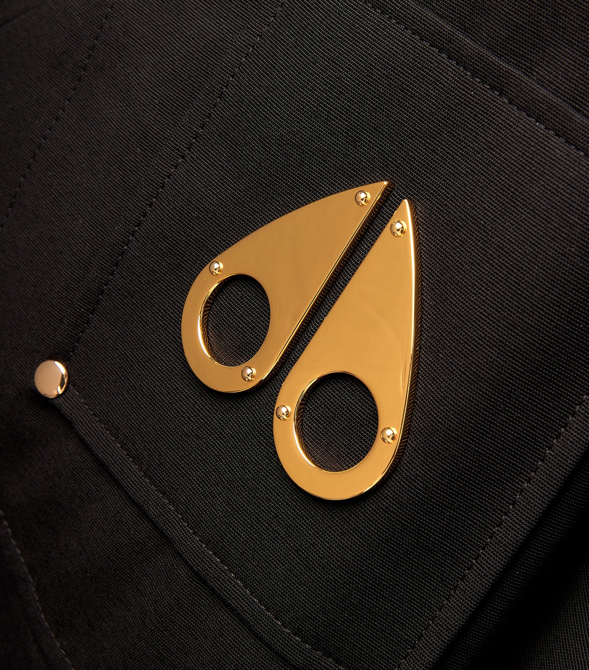 Moose Knuckles Black Fur-Trim Bomber Jacket