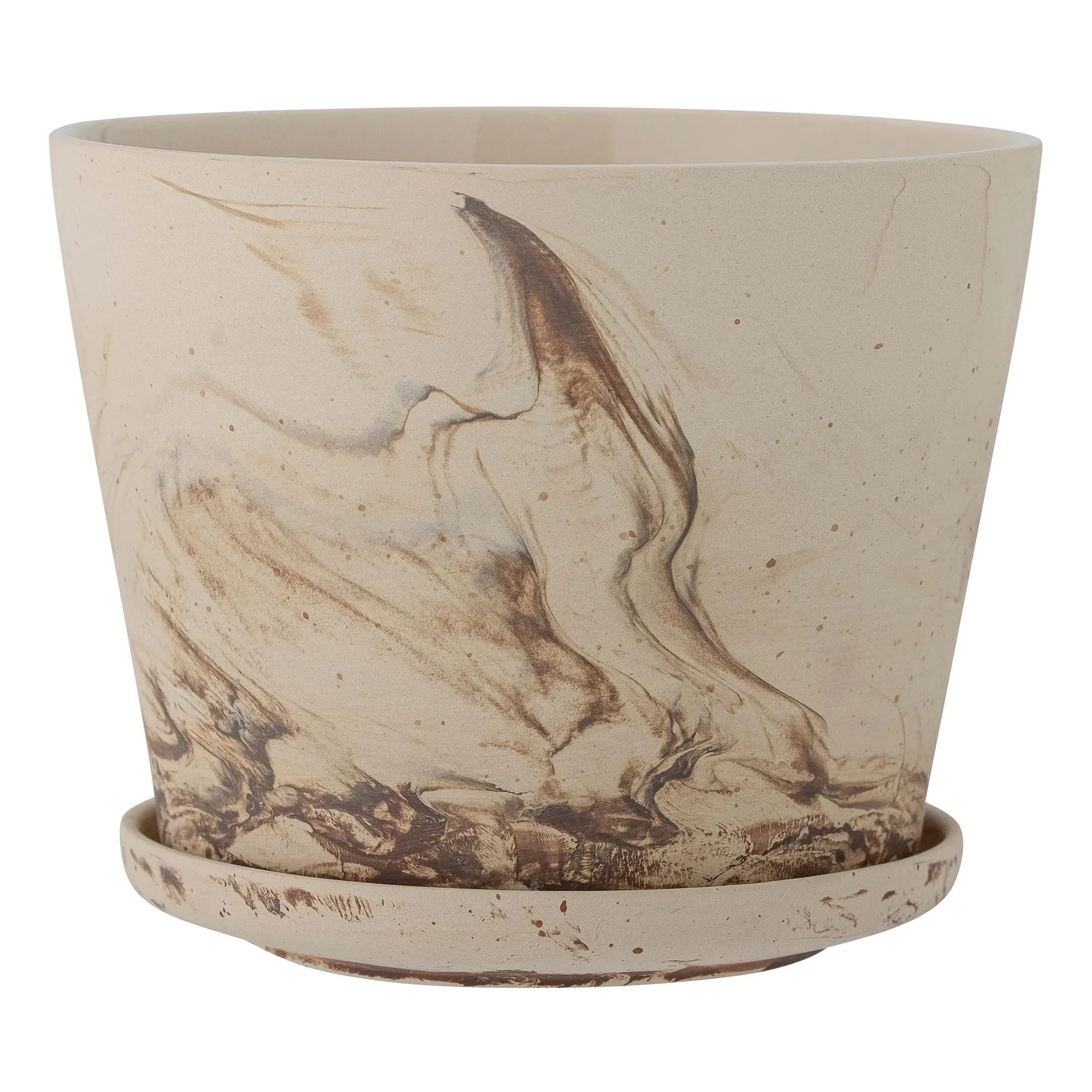 Bloomingville - Stacy marble-effect planter | Brown