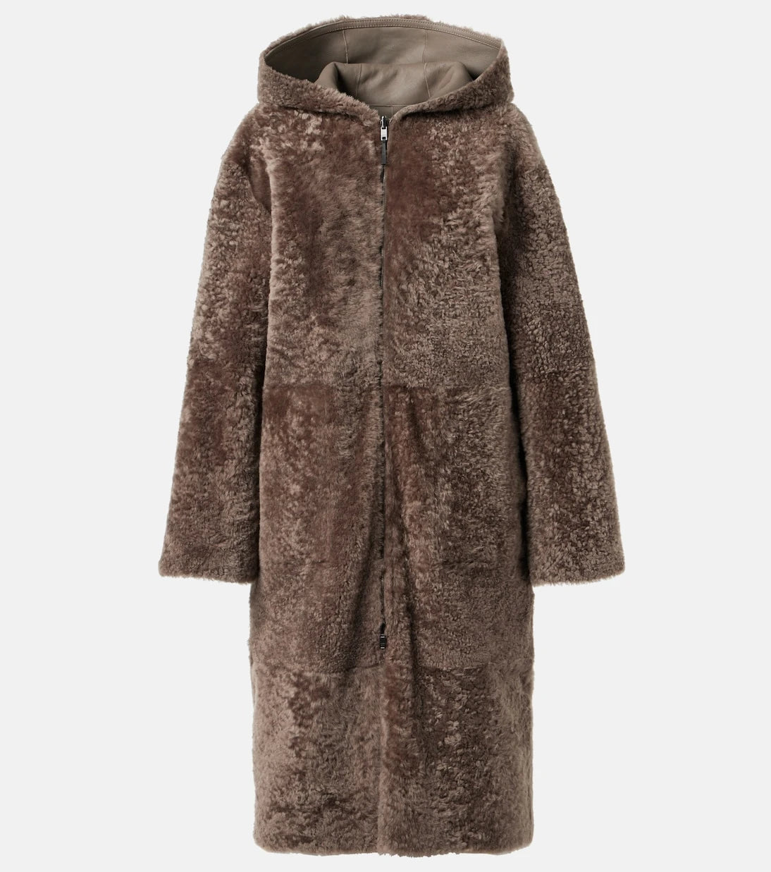 Joseph - Reversible shearling and leather hooded coat