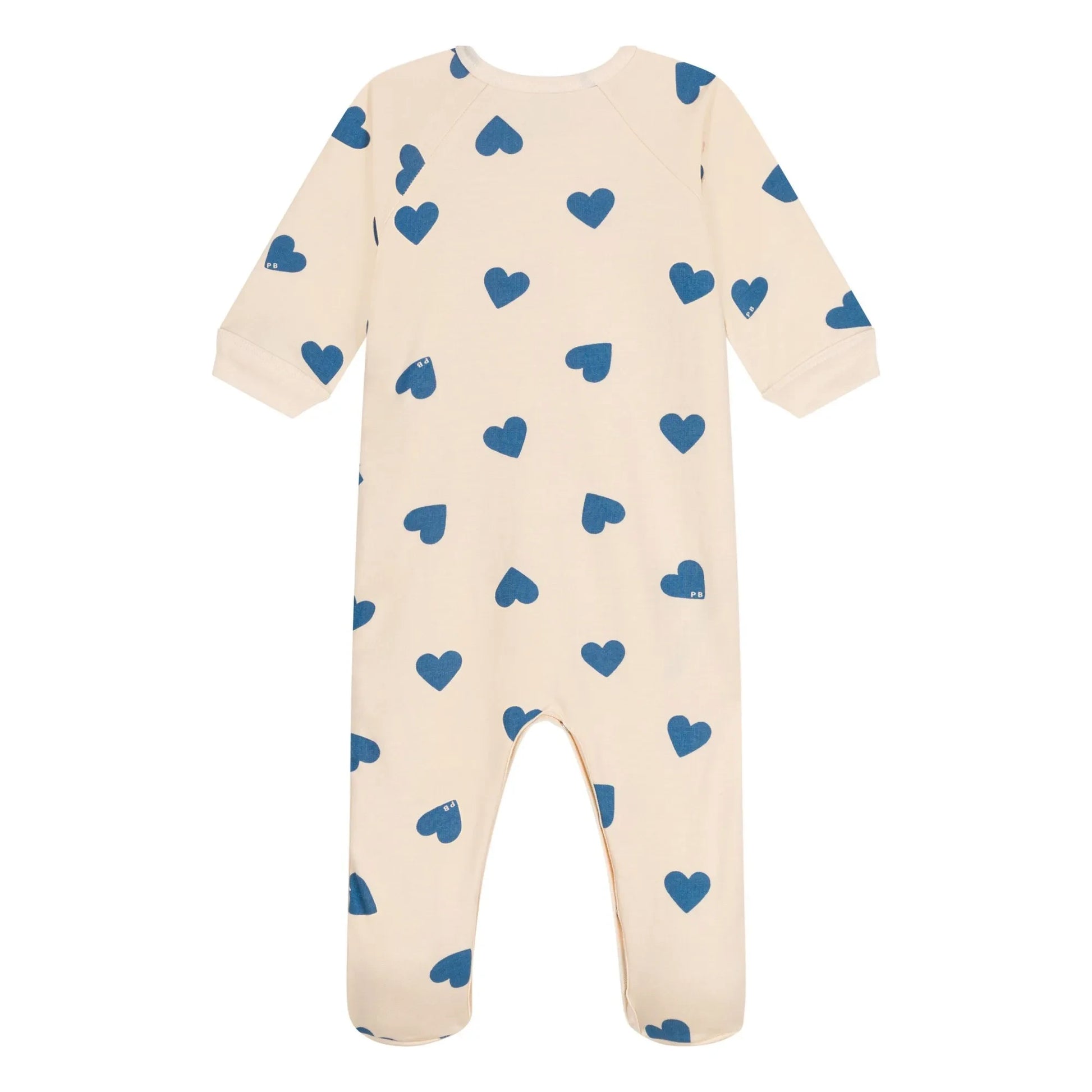 Petit Bateau - Pyjamas Zip Molleton Hearts | Beige