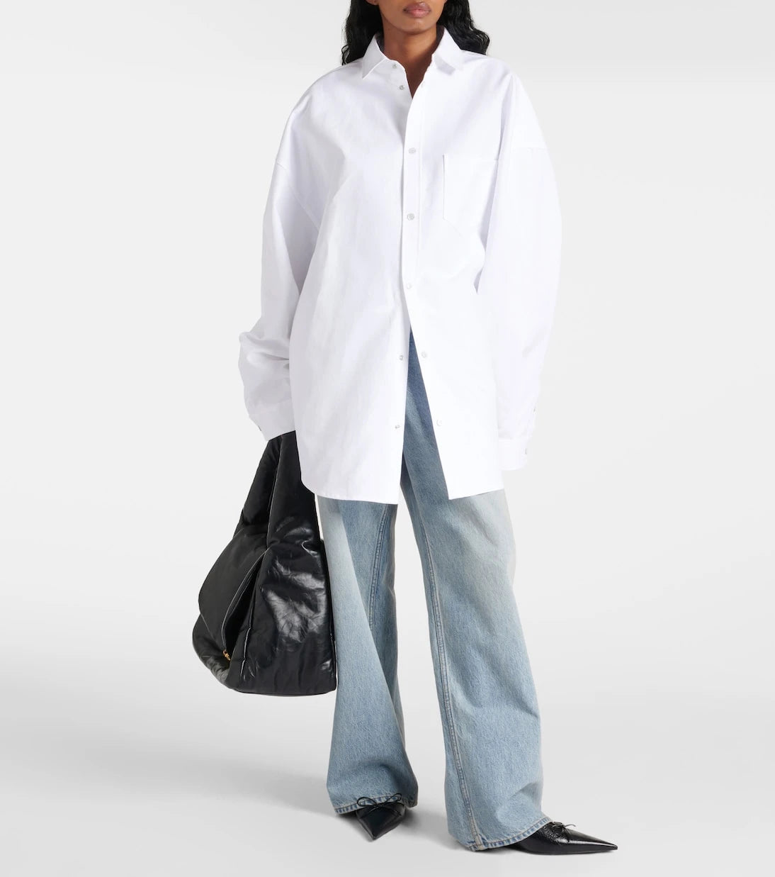 Balenciaga - Outerwear oversized cotton poplin shirt