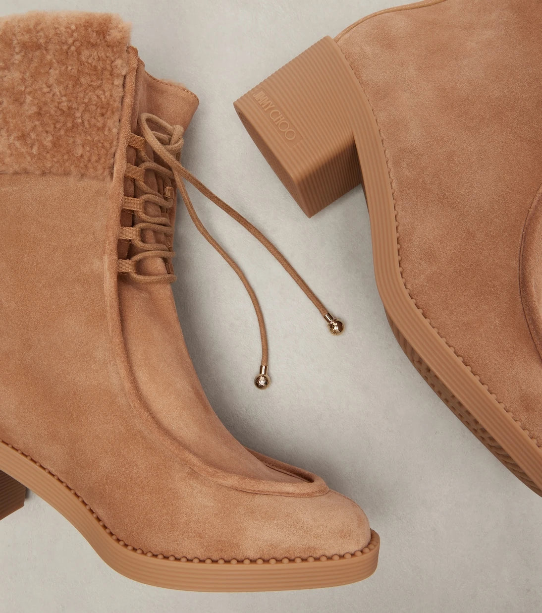 Jimmy Choo - Hali shearling-trimmed suede ankle boots