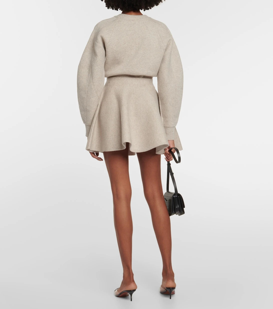 Alaïa - Flared wool-blend miniskirt