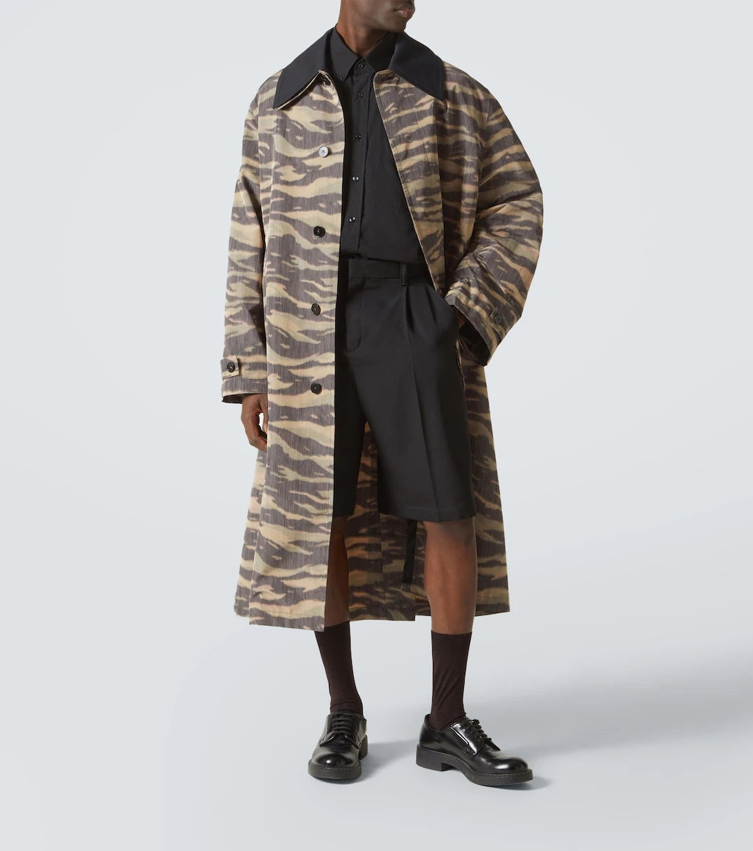 Jil Sander - Camouflage crêpe de chine car coat