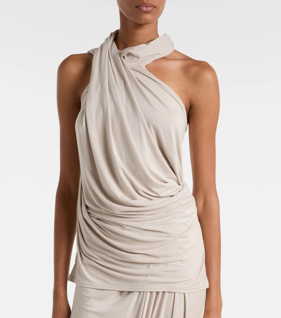 Entire Studios - Dalters asymmetric draped halterneck top