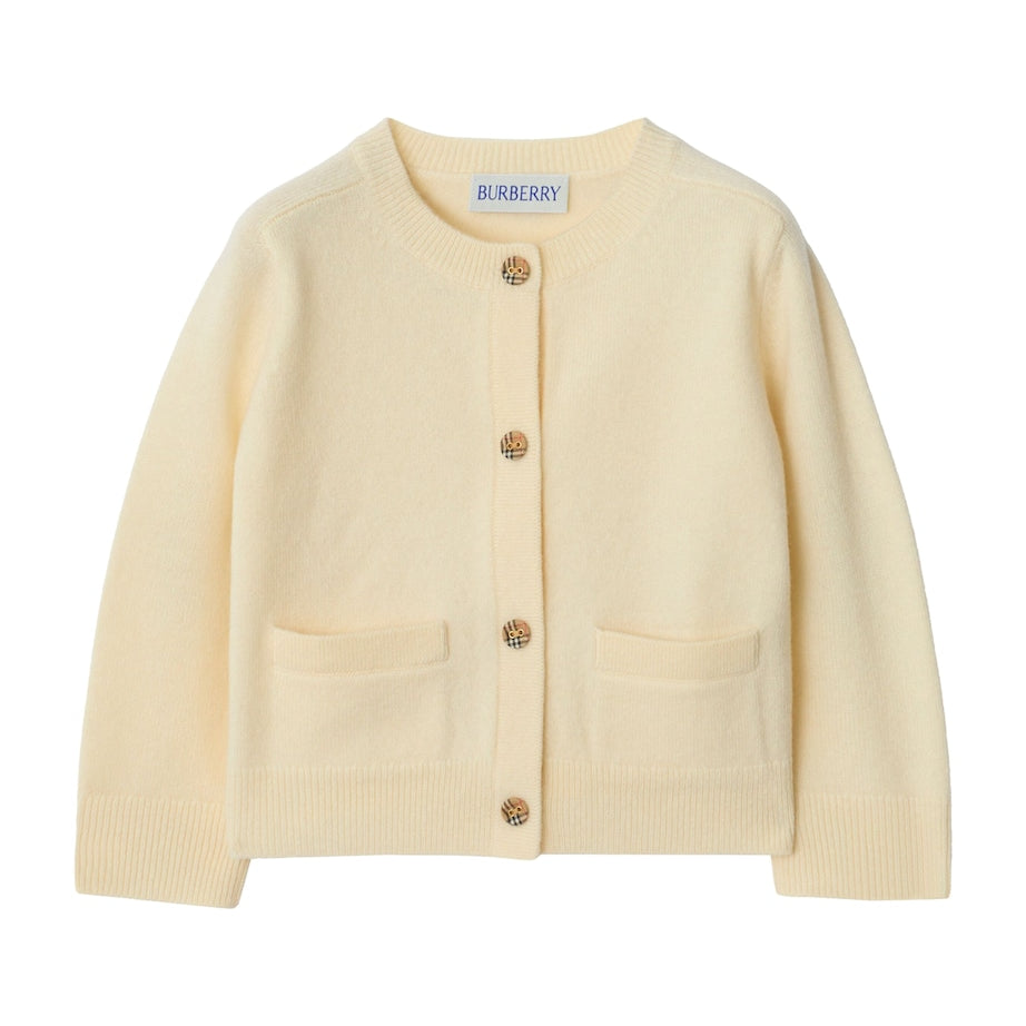 Burberry Kids Wool-Cashmere Heart Check Cardigan (6-36 Months)