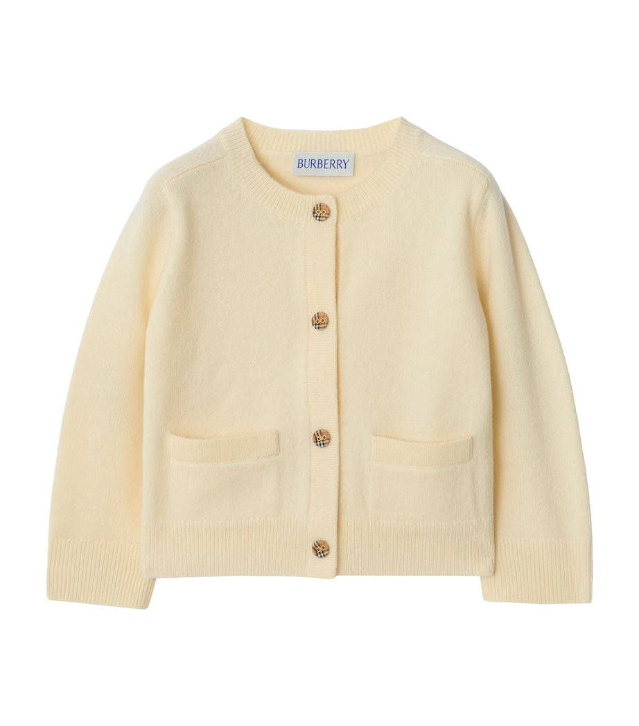 Burberry Kids Wool-Cashmere Heart Check Cardigan (6-36 Months)