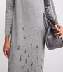 Fabiana Filippi Grey Embellished Rollneck Midi Dress
